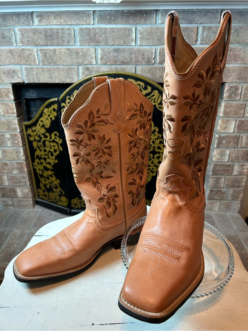 TWISTED X Womens 13" Hooey Western Boot Blush Embroidered Cowgirl sz 10 WHY0012